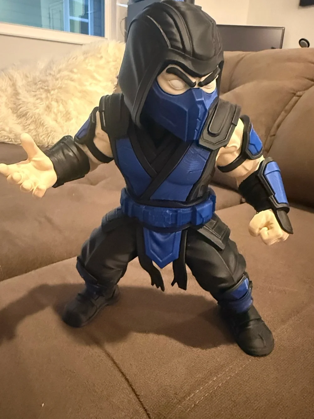 Sub-Zero 3D Printed Figure - Blue & Black Mortal Kombat Collectible